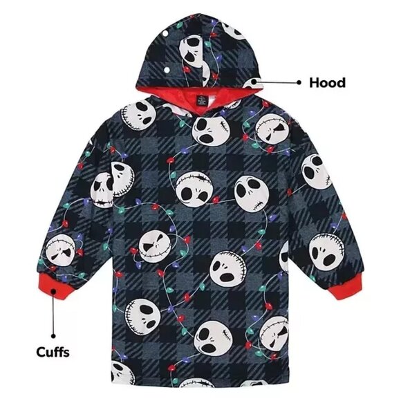 NEW Kids The Nightmare Before Christmas Oversized Hooded Pullover Robe Size S/M - Picture 4 of 10